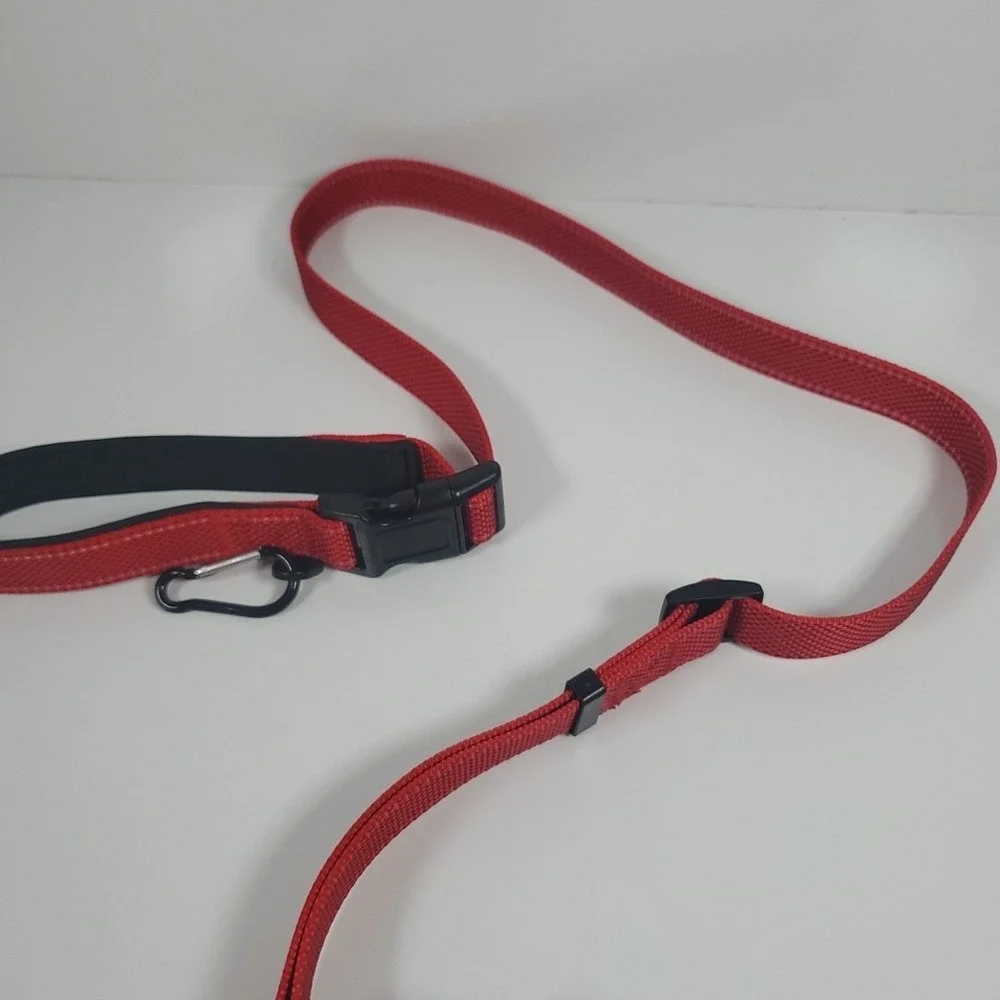 Fida Dog Leash 2-in-1 Hand-Held or Waist-Worn Red 5' Foot